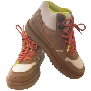 Ugg Highland Hi Heritage Sneaker Boots Women's Sz 7 Brown Chestnut Orange Green